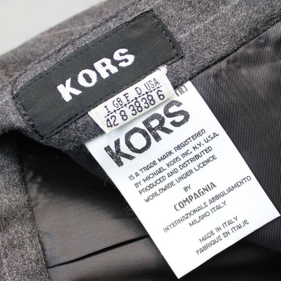 Kors Michael Kors Vintage Gray Pinstripe Wool Pencil Skirt Made In Italy Size 6 - Picture 4 of 7